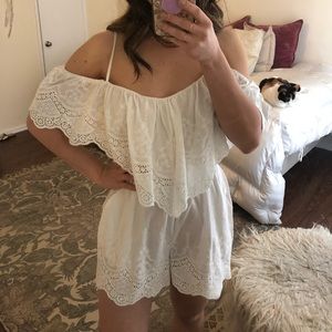 Stella Laguna Beach White Lace Romper